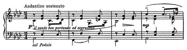 Romance Op. 15 No. 2  in A-flat Major by Rimsky-Korsakov piano sheet music