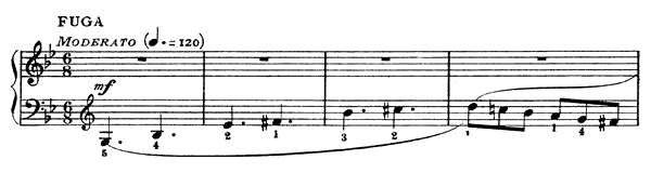 Sonata (Cat's Fugue) K. 30  in G Minor by Scarlatti piano sheet music