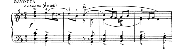 Sonata (Gavotte) K. 64  in D Minor by Scarlatti piano sheet music