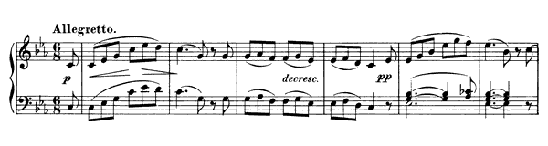 Allegretto  D. 915  in C Minor by Schubert piano sheet music