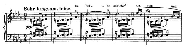Jägers Abendlied - solo piano version Op. 3 No. 4  in D-flat Major by Schubert piano sheet music