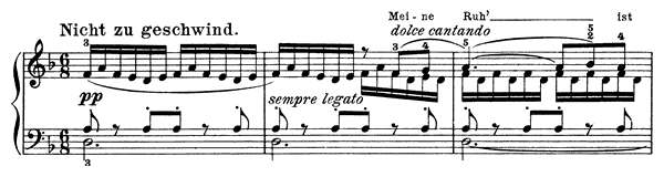 Gretchen am spinnrade - solo piano version Op. 2  in D Minor by Schubert piano sheet music