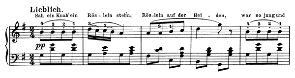 Heidenröslein - solo piano version Op. 3 No. 3  in G Major by Schubert piano sheet music