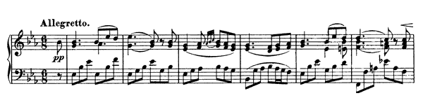 2. Allegretto  D. 946 No. 2  in E-flat Major by Schubert piano sheet music