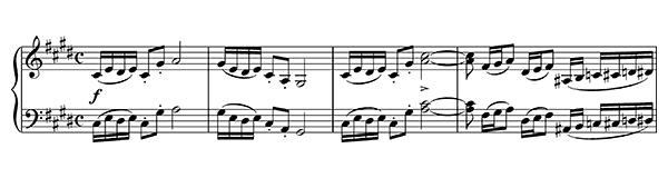 Sonata 12 - fragment  D. 655  in C-sharp Minor by Schubert piano sheet music