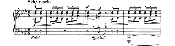 Aufschwung Op. 12 No. 2  in B-flat Minor by Schumann piano sheet music