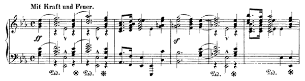 4. March: Mit kraft und feuer Op. 76 No. 4  in E-flat Major by Schumann piano sheet music