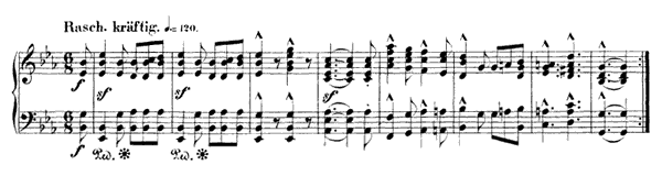 8. Jagdlied  Op. 82 No. 8  in E-flat Major by Schumann piano sheet music