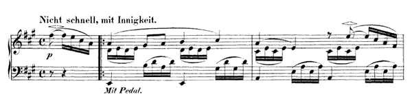 1. Piece I: Nicht schnell, mit Innigkeit Op. 99 No. 1  in A Major by Schumann piano sheet music