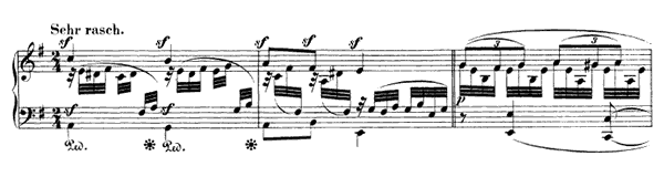2. Piece II: Sehr rasch Op. 99 No. 2  in E Minor by Schumann piano sheet music