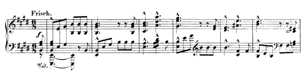 3. Piece III: Frisch Op. 99 No. 3  in E Major by Schumann piano sheet music