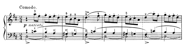 14. Folk Song Op. 39 No. 14  in D Major by Tchaikovsky piano sheet music
