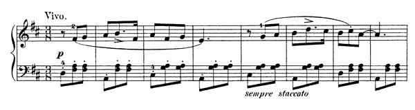 15. Italian Song Op. 39 No. 15  in D Major by Tchaikovsky piano sheet music