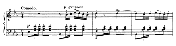 18. Neapolitan Song Op. 39 No. 18  in E-flat Major by Tchaikovsky piano sheet music