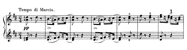 5. Marches of the Wooden Soldier Op. 39 No. 5  in D Major by Tchaikovsky piano sheet music