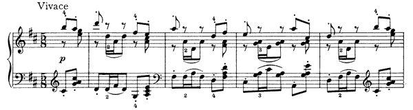16. Waltz in Five-Beat time Op. 72 No. 16  in D Major by Tchaikovsky piano sheet music