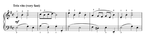 Très vite - from Fantasy   TWV 33:21  in E Minor by Telemann piano sheet music