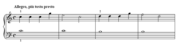 1. It's always hard to begin   in C Major by Türk piano sheet music