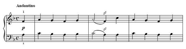 Cradle Song   in F Major by Türk piano sheet music