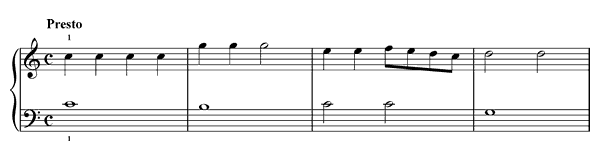 1. One to Start   in C Major by Türk piano sheet music