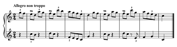 7. Inverted Mordents   in C Major by Türk piano sheet music